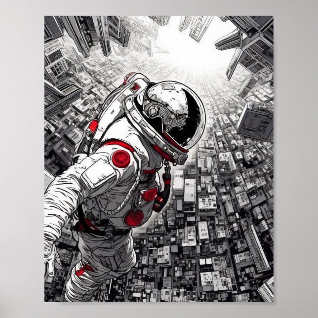 Space World Aerial Shot - Shohei Otomo Stil Poste Poster (Framsidan)