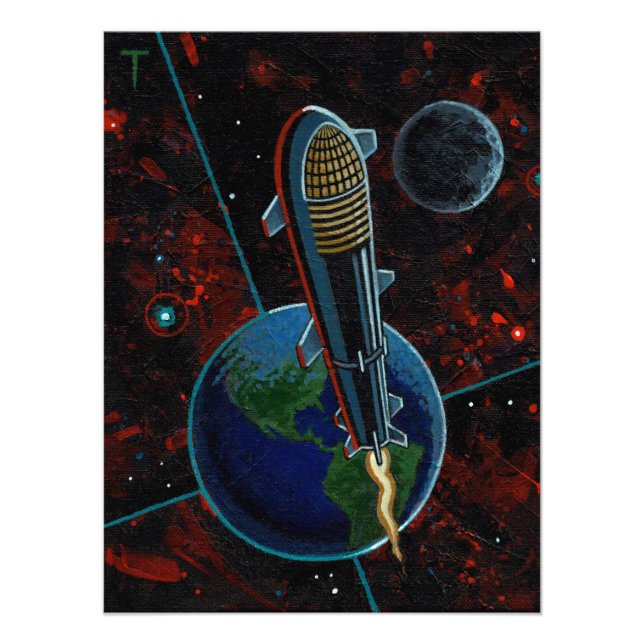 Space X Starship Fototryck (Framsidan)