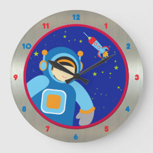 Spaceboy Flyter utanför SpacesHär Stor Klocka