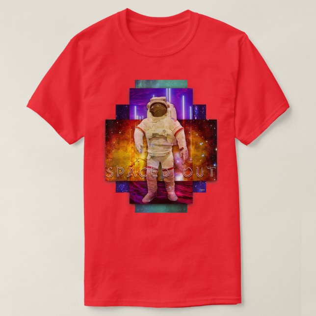 Spaced Out Synthwave Astronaut  T Shirt (Design framsida)