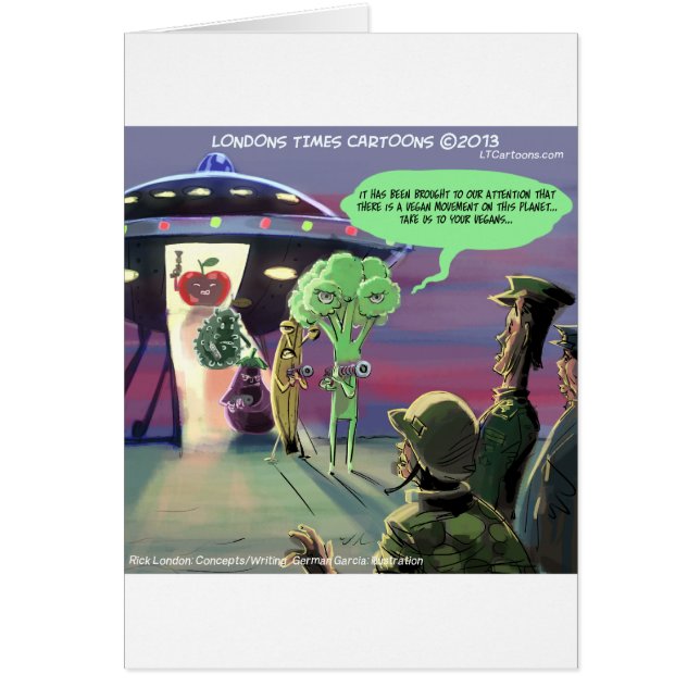 Spaced Out Vegan Funy Hälsningskort (Framsidan)