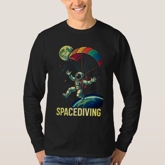 Spacediving Astronaut Skydiving T Shirt (Framsida)