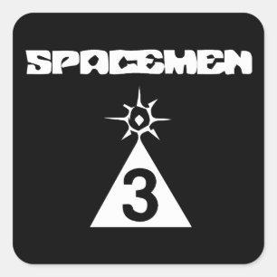 Spaceman 3 fyrkantigt klistermärke