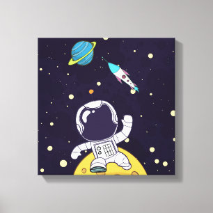 Spaceman Astronaut Exploring Rymden Canvastryck