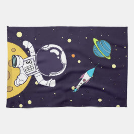 Spaceman Astronaut Exploring Rymden Kökshandduk