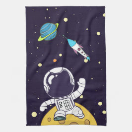 Spaceman Astronaut Exploring Rymden Kökshandduk