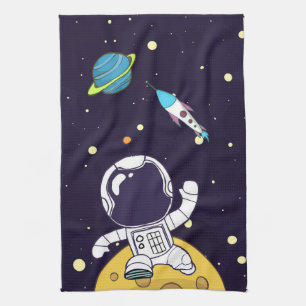 Spaceman Astronaut Exploring Rymden Kökshandduk