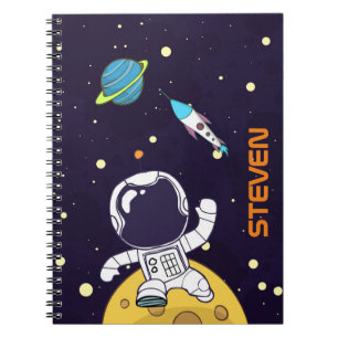 Spaceman Astronaut Flytande i Rymden Anteckningsbok