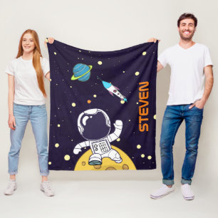 Spaceman Astronaut Flytande i Rymden Fleecefilt