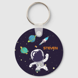 Spaceman Astronaut Flytande i Rymden Nyckelring