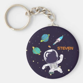 Spaceman Astronaut Flytande i Rymden Nyckelring