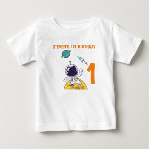 Spaceman Explorerar Rymden 1:a födelsedagen T Shirt