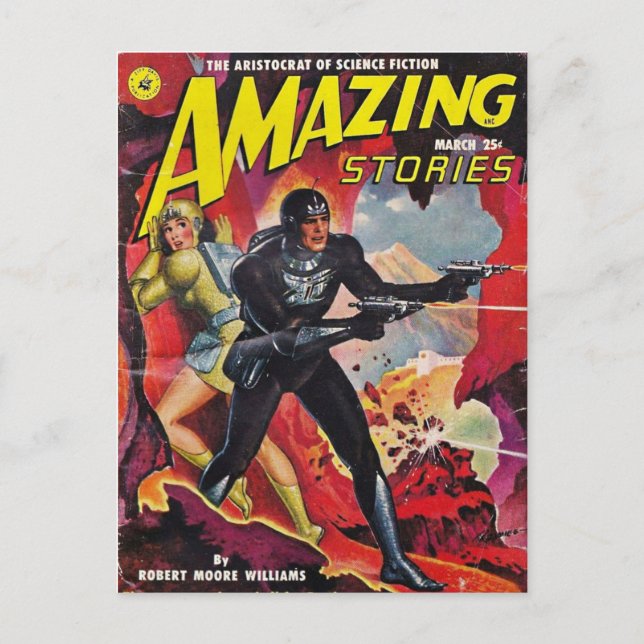 Spaceman med två Raygun Vykort (Framsida)