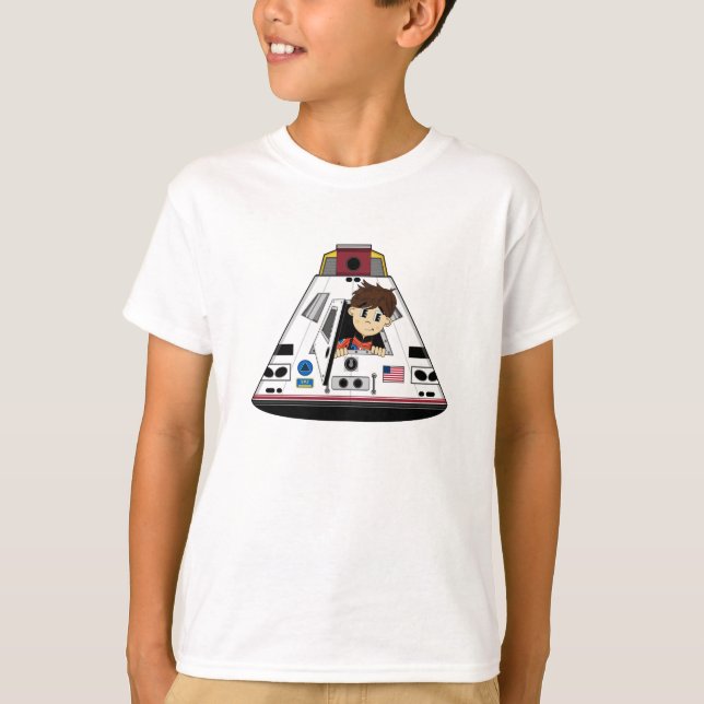 Spaceman- och kapselutslagsplats t-shirt (Framsida)