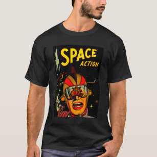 Spaceman Sci-Fi Astronaut Tecknad Art T-Shirt