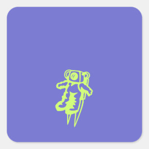 Spaceman Sticker Fyrkantigt Klistermärke