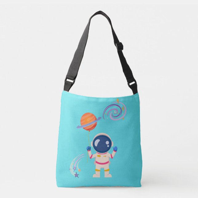 Spaceman tecknad äventyr. axelväska (Framsida)