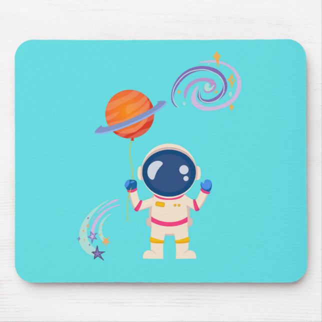 Spaceman tecknad äventyr. musmatta (Framsidan)