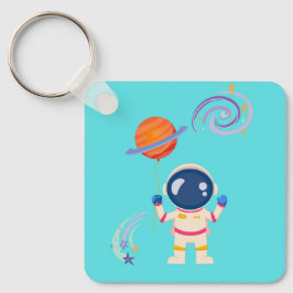 Spaceman tecknad äventyr. nyckelring