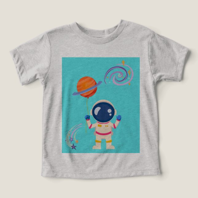 Spaceman tecknad äventyr. t shirt (Design Framsida)