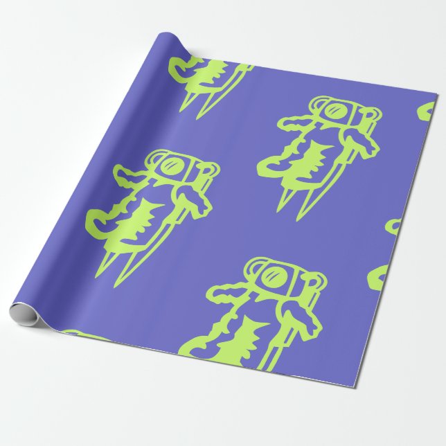 Spaceman Wrapping Papper Presentpapper (Utrullad)