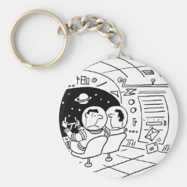 Spacemen i Spaceship har Mail Delivery. Funny Nyckelring