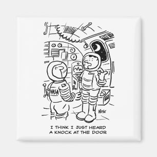 Spacemen på Spaceshifknuten vid dörr Magnet
