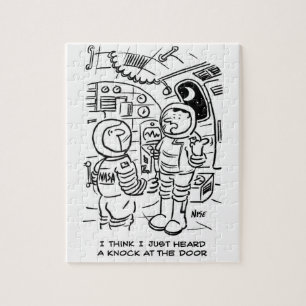 Spacemen på Spaceshifknuten vid dörr Pussel