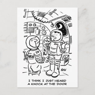 Spacemen på Spaceshifknuten vid dörr Vykort