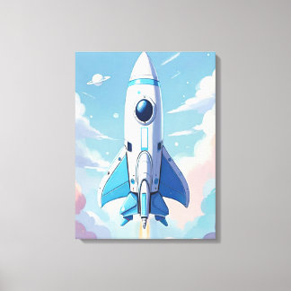 Spaceshifflygning i himmel canvastryck