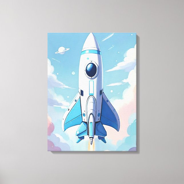 Spaceshifflygning i himmel canvastryck (Framsida)
