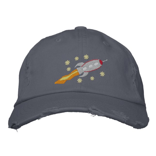 Spaceship Embroized Hat Broderad Keps (Framsida)