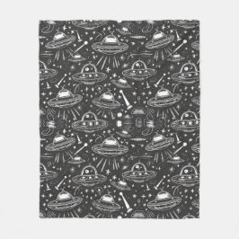 Spaceship Mönster Fleecefilt