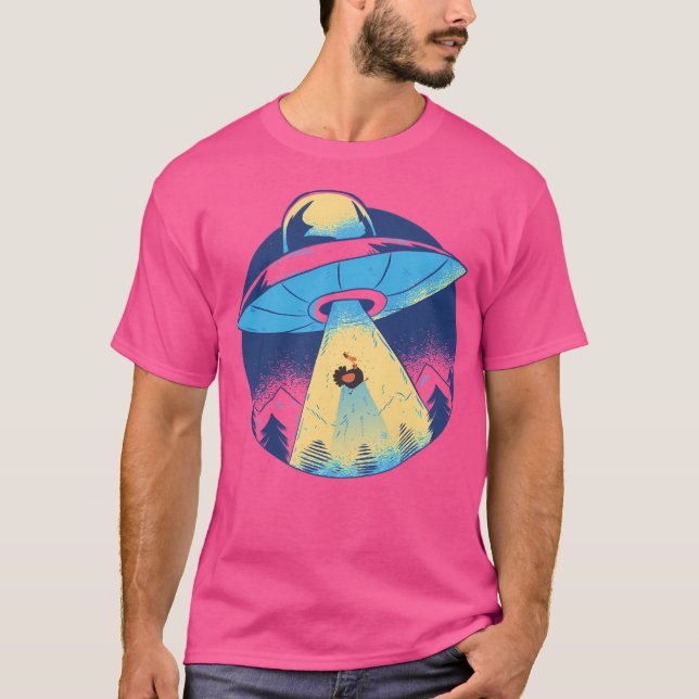 Spaceship Tractor Beam Turkey T Shirt (Framsida)