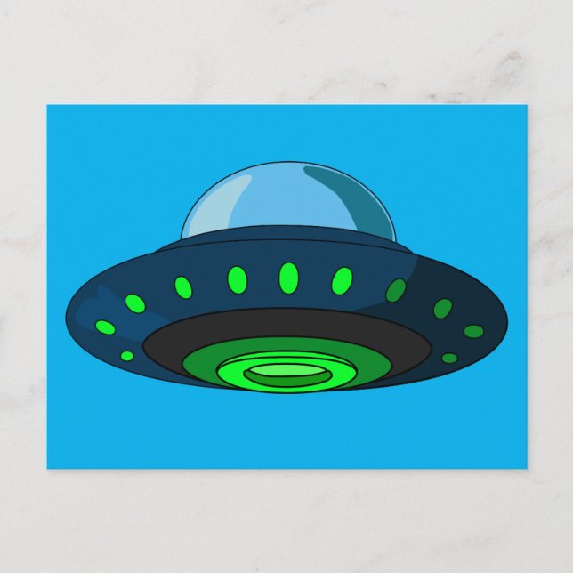 SPACESHIP UFO ART-vykort Vykort (Framsida)
