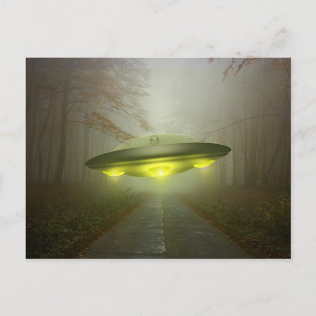 SPACESHIP UFO ART-vykort Vykort (Framsida)