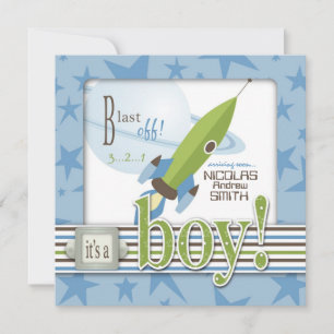 Spaceshipbaby showerinbjudan inbjudningar