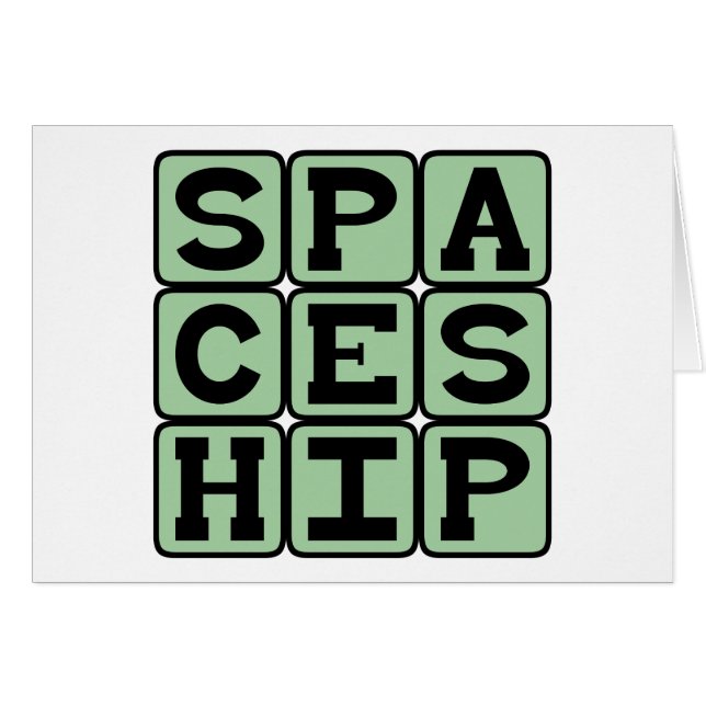 Spacesship, Alien Vessel Hälsningskort (Framsidan Horizontal)