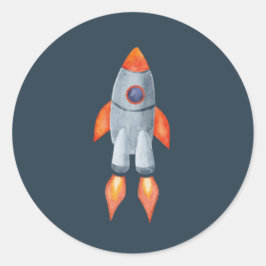 Spacesship Sticker Runt Klistermärke