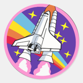 Spacesship Sticker Runt Klistermärke