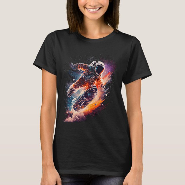 Spacesurfer rymdastronaut rymdavståndare t shirt (Framsida)