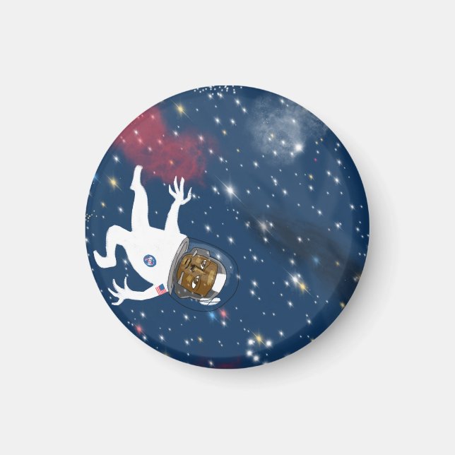 Spacewalking astronaut bland stjärnor magnet (Framsidan)