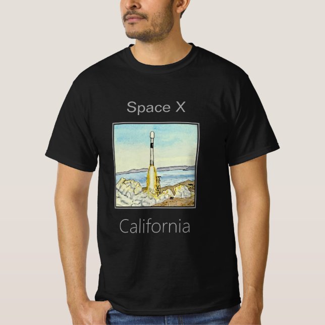 SpaceX Launch, Vandenberg, Kalifornien T Shirt (Framsida)