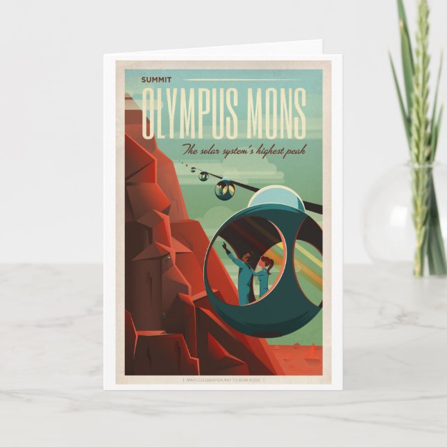 SpaceX Mars Olympus Mons Turism Poster Kort (Framsida)