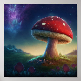 Spacey Amanita Muscaria 8x8 Poster