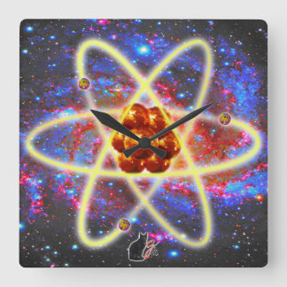 Spacey Atomic Fyrkantig Klocka