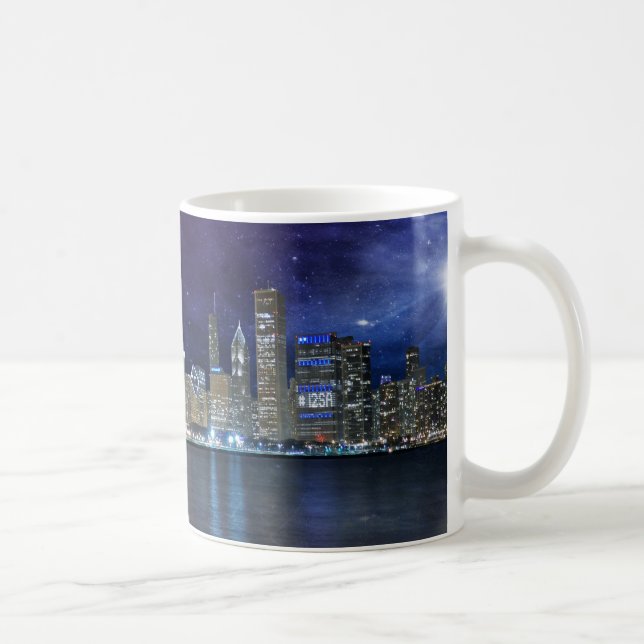 Spacey Chicago Skyline Kaffemugg (Höger)