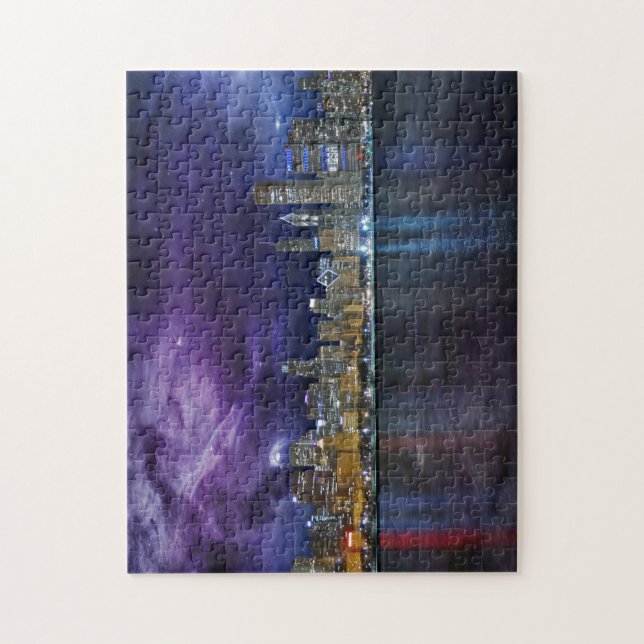 Spacey Chicago Skyline Pussel (Vertikal)