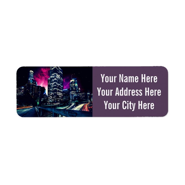 Spacey Los Angeles Returadress Etikett (Framsidan)