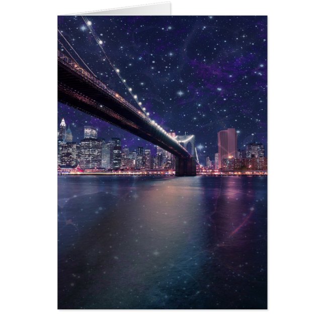 Spacey Manhattan Skyline Hälsningskort (Framsidan)